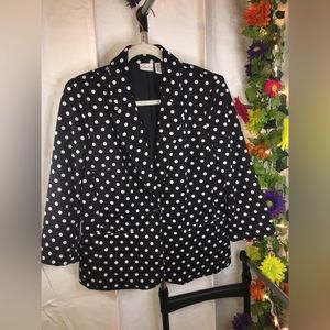 Kim Rogers | Women’s Black/White Polka Dot Blazer Jacket
